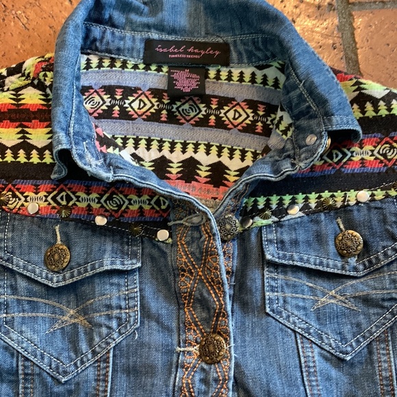 Isabel Hayley embroidered denim jacket size M - Picture 3 of 4